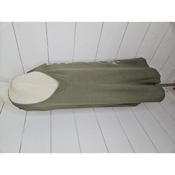 Blue Rain small green with cream & yellow floral embroidery mini dress - Picture 2 of 5